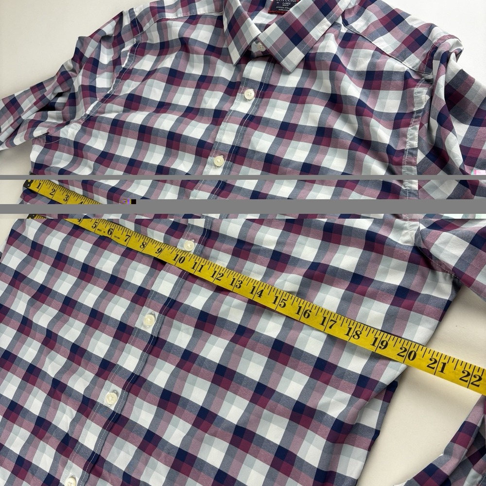 UNTUCKit Stever Hill Performance Men's Large Slim Plaid Nylon Button Up Shirt - Picture 7 of 10